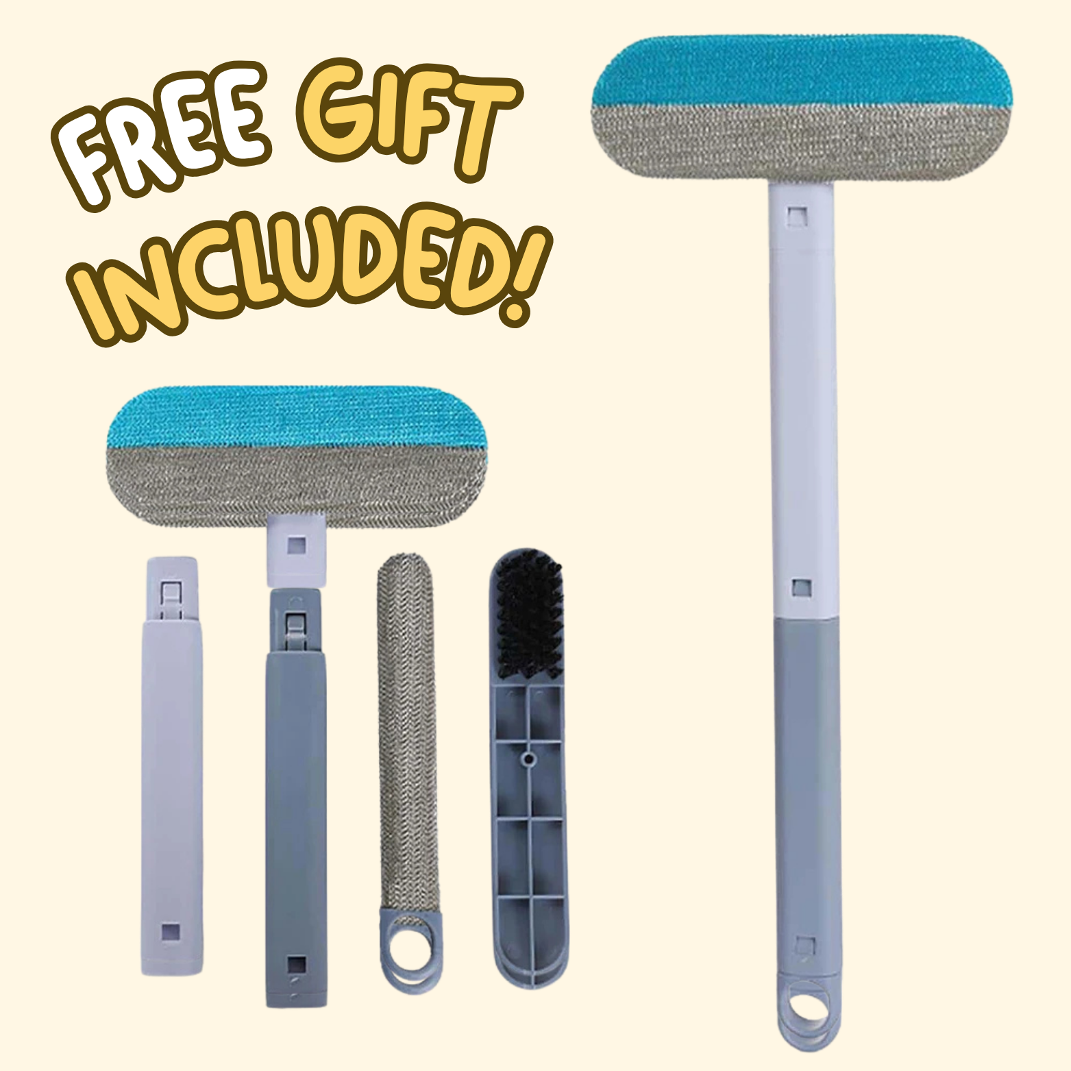 Spazzola rimuovi peli di animali domestici 3 in 1