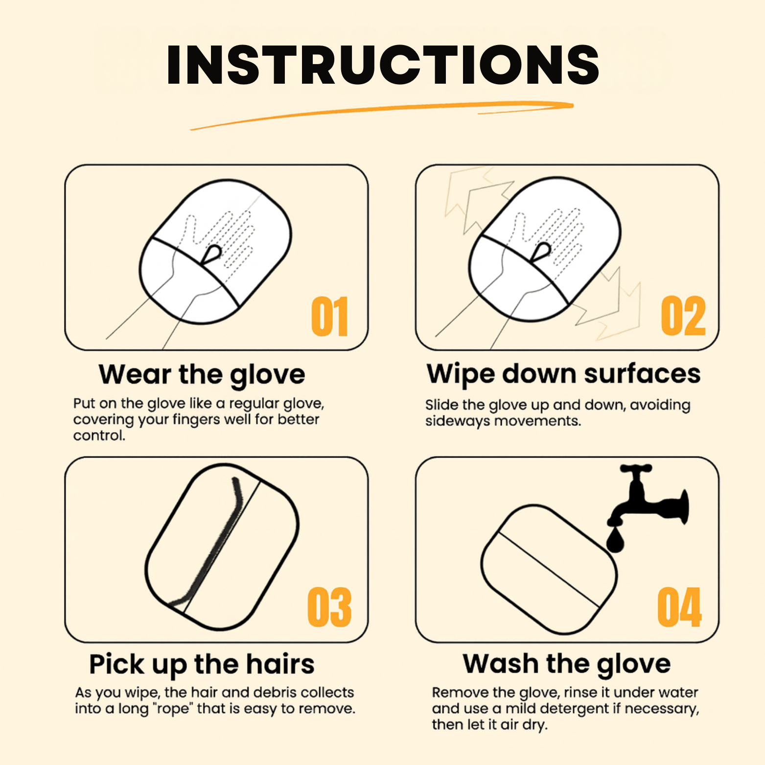 Guanto Togli Peli per Animali