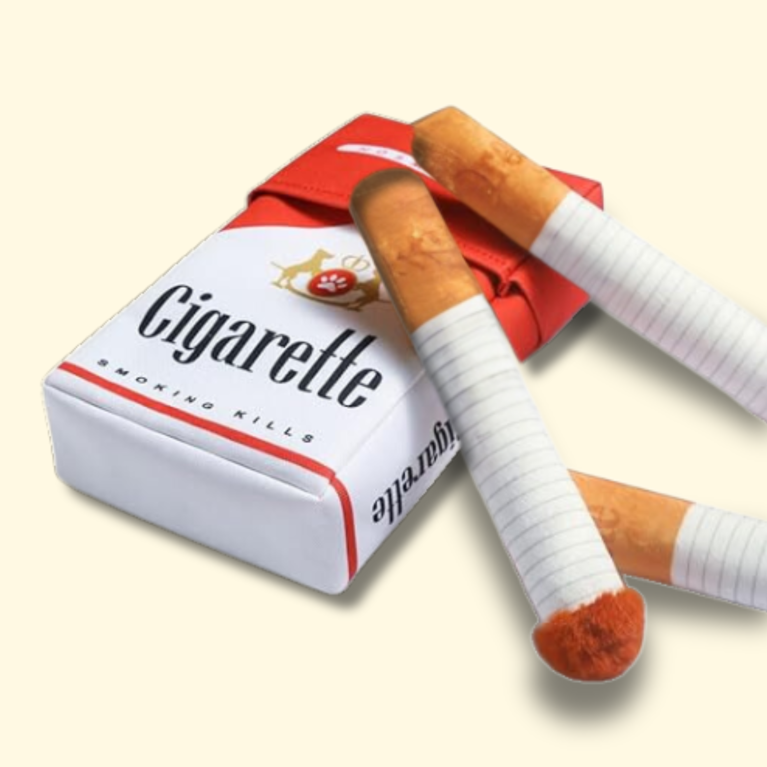 Giocattolo da masticare per cani a forma di sigaretta che emette un suono stridulo