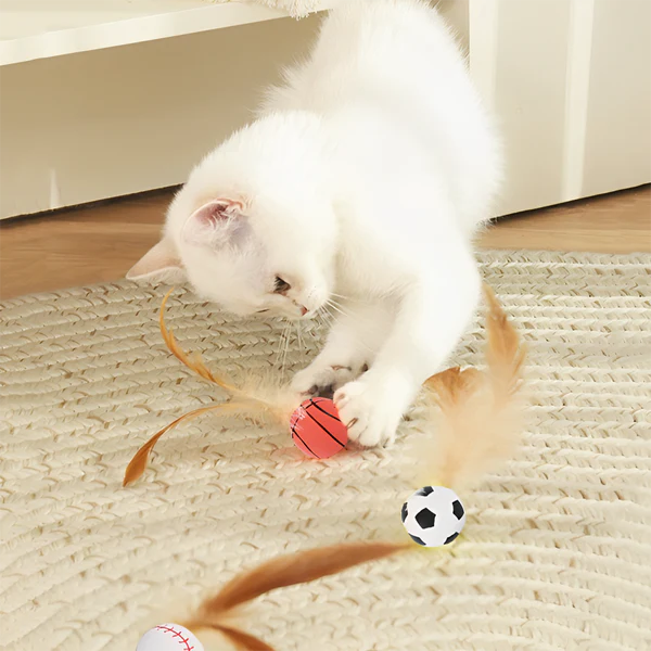Pelota Saltarina con Plumas